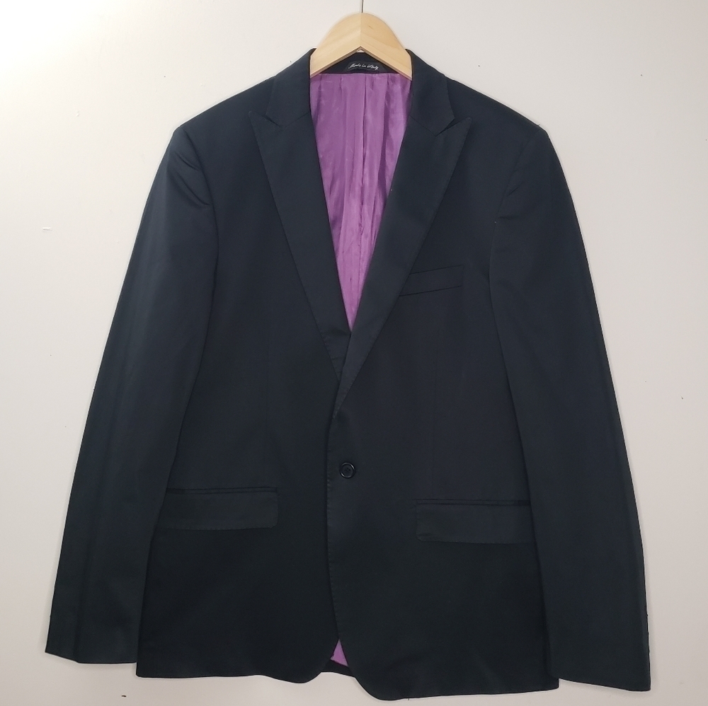 Nove Made in Italy Men Black Suit Jacket Size L